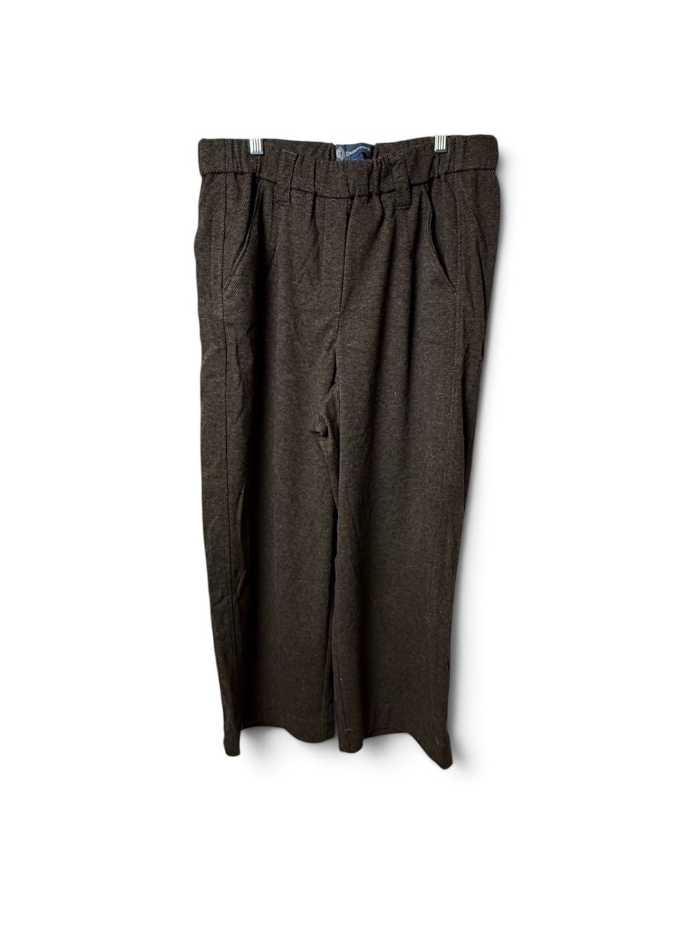 Democracy Tweed Wide Leg Pants Women’s 1X Brown Pull-On Stretch Trouser - NWOT